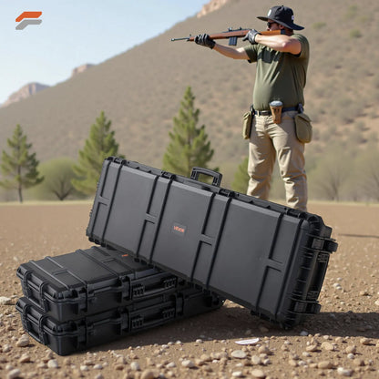 VEVOR Waterproof Hard Rifle Case with Wheels - Lockable Gun Storage for Shotguns and Airsoft Guns, 40 in with Pre-Cut Foam