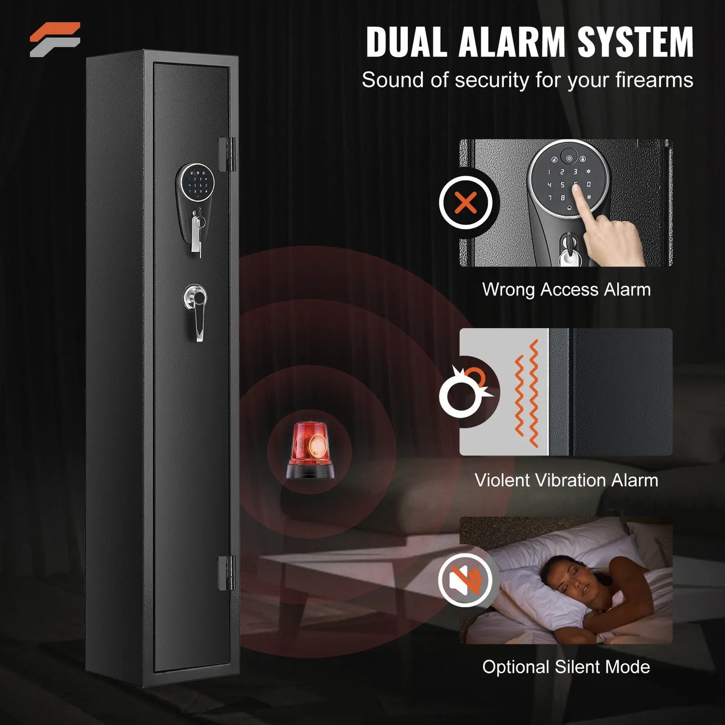 VEVOR Quick Access Gun Safe with Digital Keypad, Removable Shelf & Pistol Rack for Home Security