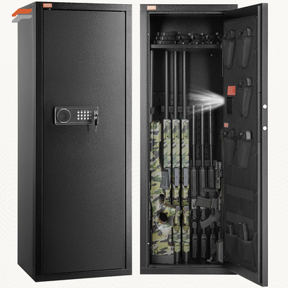 Heavy-Duty VEVOR Rifle Safe with Digital Keypad & Quick Access - Tall Gun Storage Cabinet for Home Protection