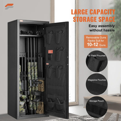 Heavy-Duty VEVOR Rifle Safe with Digital Keypad & Quick Access - Tall Gun Storage Cabinet for Home Protection