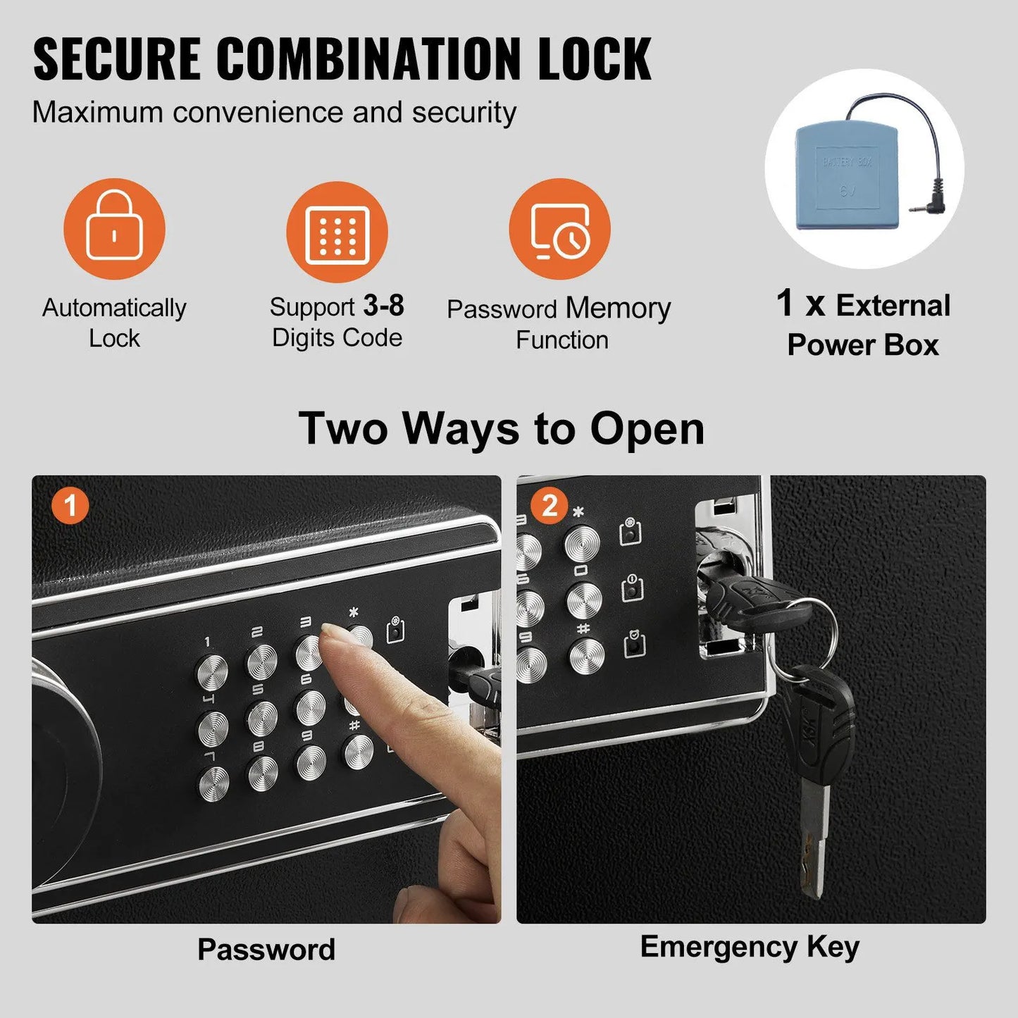 Heavy-Duty VEVOR Rifle Safe with Digital Keypad & Quick Access - Tall Gun Storage Cabinet for Home Protection