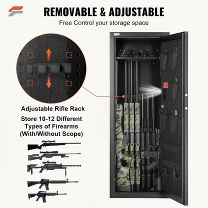 Heavy-Duty VEVOR Rifle Safe with Digital Keypad & Quick Access - Tall Gun Storage Cabinet for Home Protection