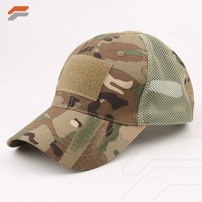 Military-Style Tactical Patch Hat with Adjustable Strap