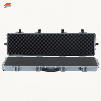 Waterproof Lockable Hard Rifle Case with Custom Foam Inserts - 50 Inch Gun Storage with Wheels