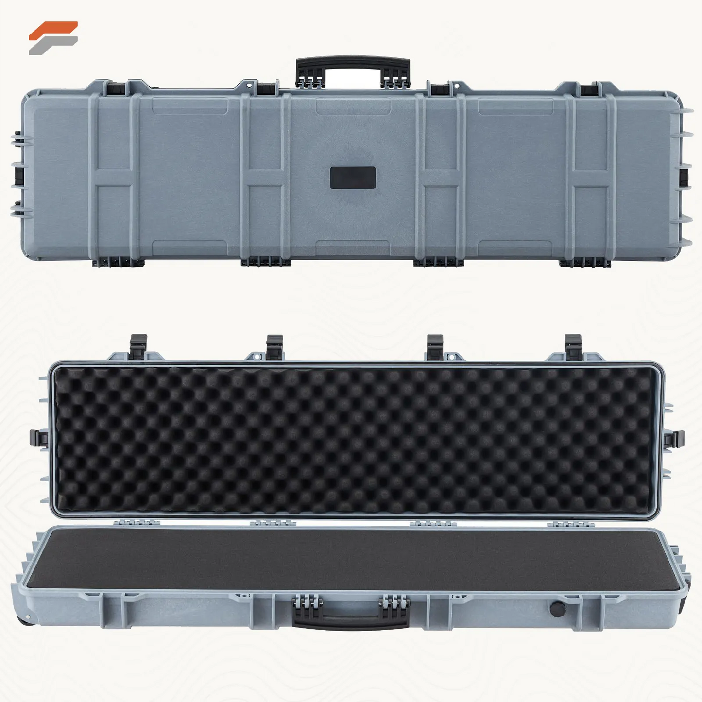 Waterproof Lockable Hard Rifle Case with Custom Foam Inserts - 50 Inch Gun Storage with Wheels