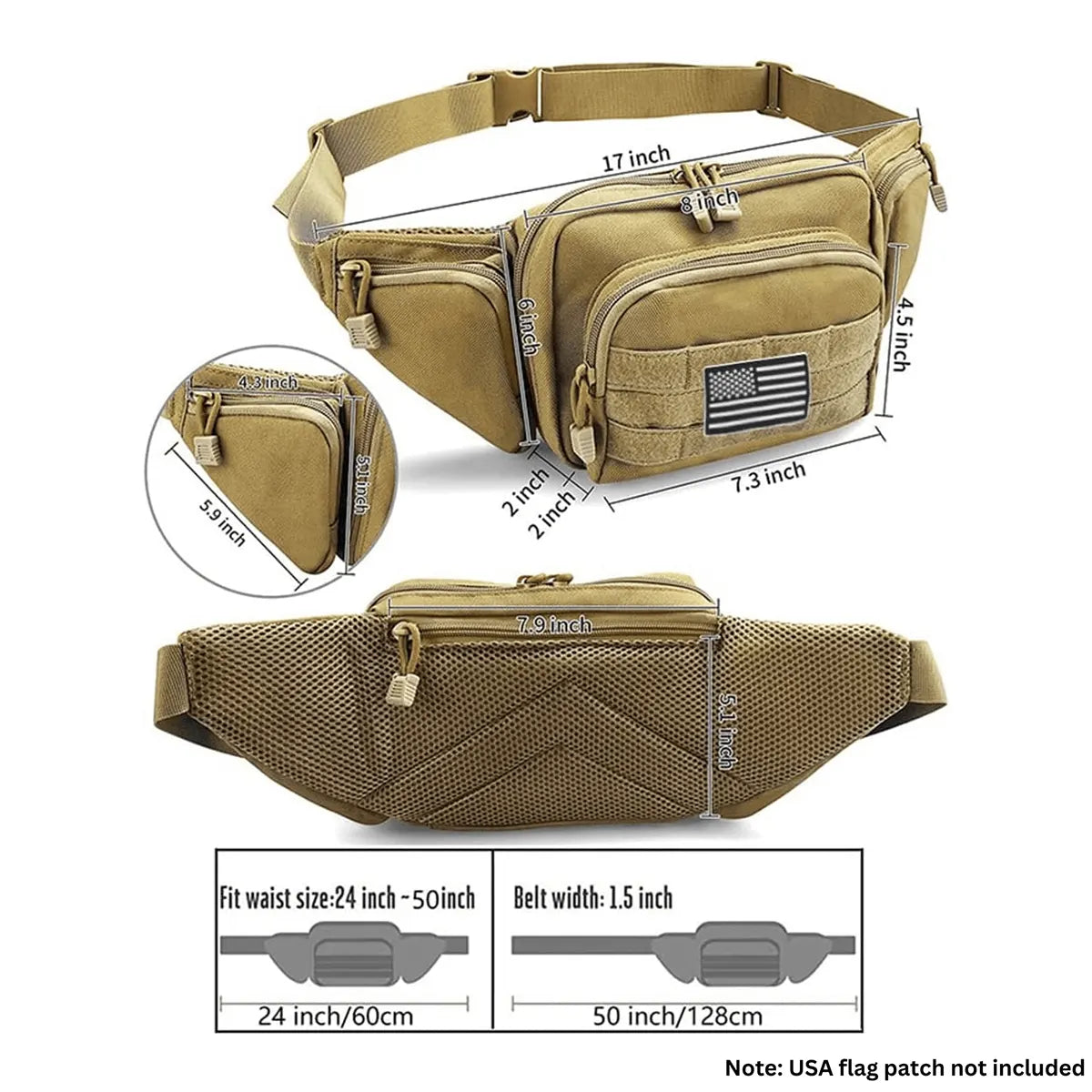 Unisex Tactical MOLLE Waist Bag