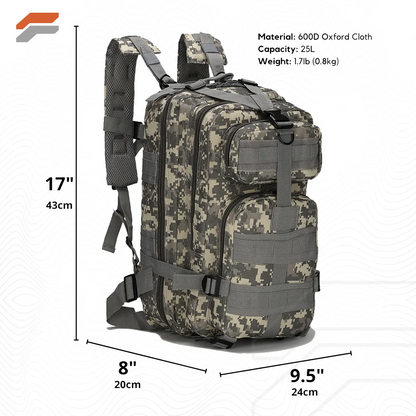 Military Tactical 25L Backpack - MOLLE Assault Pack