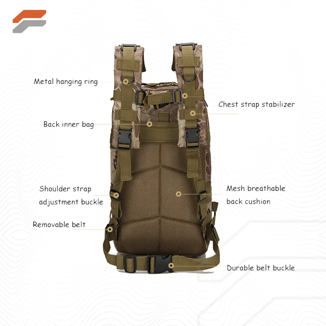 Military Tactical 25L Backpack - MOLLE Assault Pack