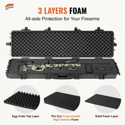 VEVOR Outdoor Tactical Hard Case - Waterproof & Crushproof Design with 3 Layers of Protection