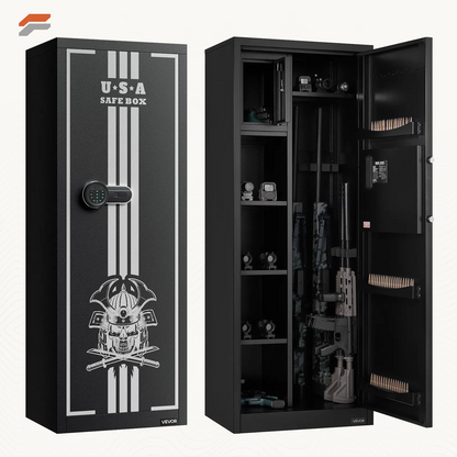 VEVOR Secure 6-Rifle Gun Safe with Fingerprint & Digital Keypad Access