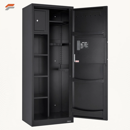 VEVOR Secure 6-Rifle Gun Safe with Fingerprint & Digital Keypad Access