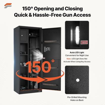 VEVOR Secure 6-Rifle Gun Safe with Fingerprint & Digital Keypad Access