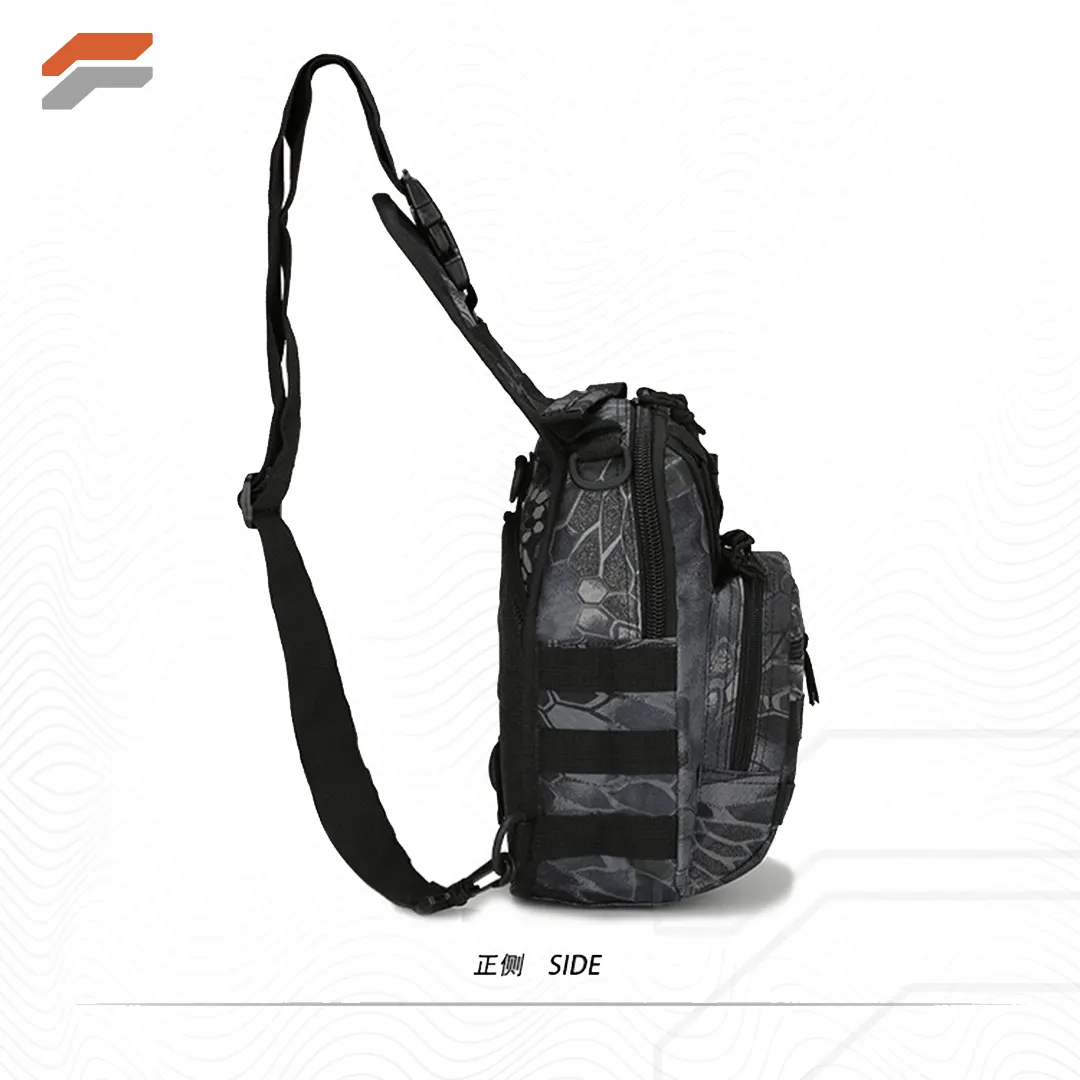 Unisex Sling Shoulder Bag MOLLE Outdoor Daypack with Adjustable Strap