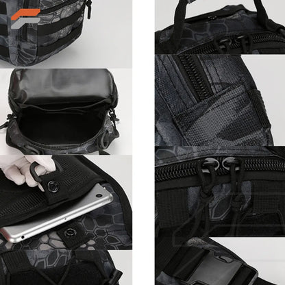 Unisex Sling Shoulder Bag MOLLE Outdoor Daypack with Adjustable Strap