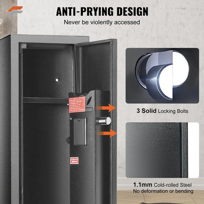 VEVOR Quick Access Gun Safe with Digital Keypad, Removable Shelf & Pistol Rack for Home Security