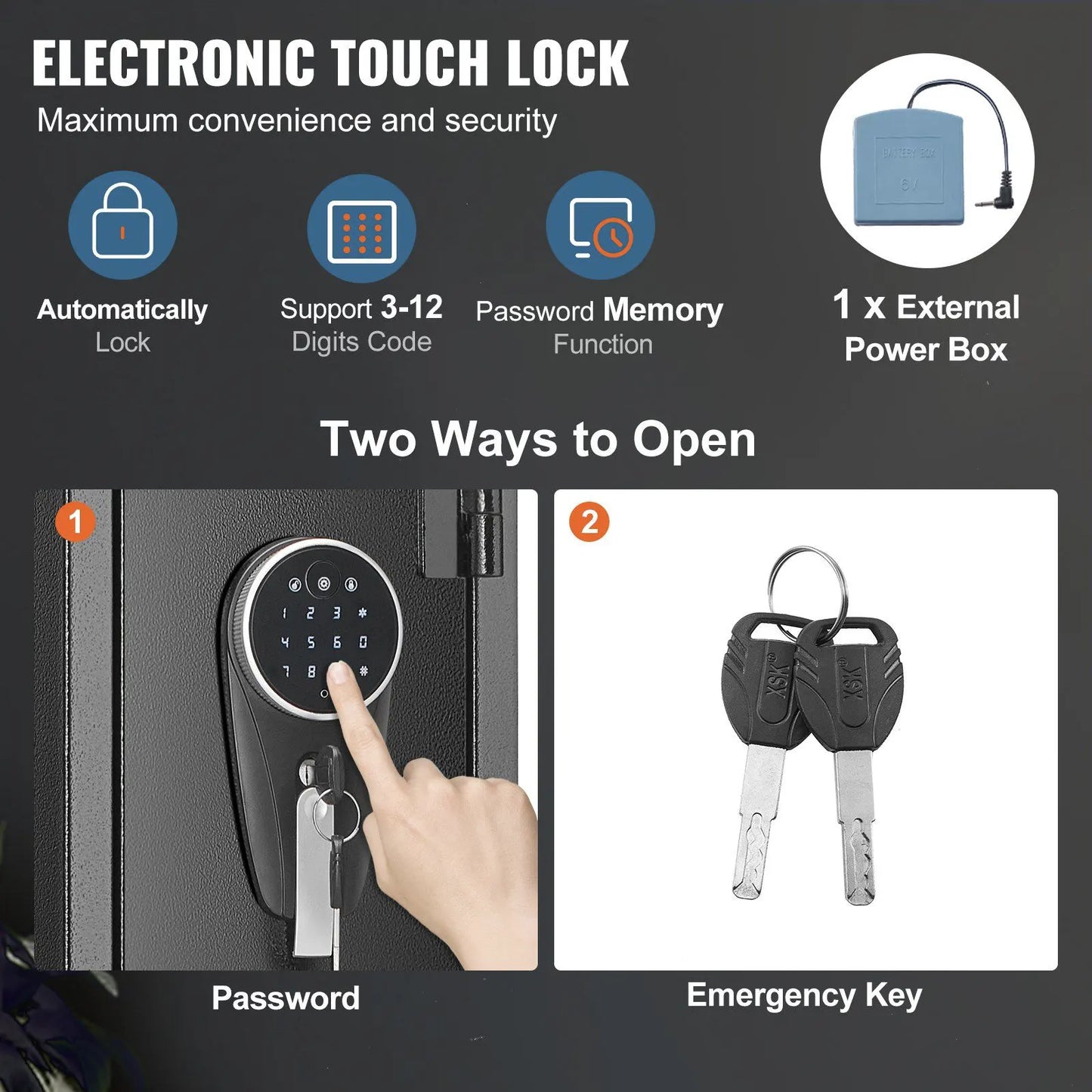 VEVOR Quick Access Gun Safe with Digital Keypad, Removable Shelf & Pistol Rack for Home Security