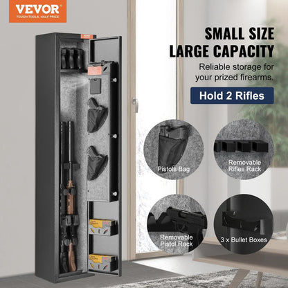 VEVOR Secure 3 Rifle Gun Safe with Digital Lock - Quick Access Storage Cabinet
