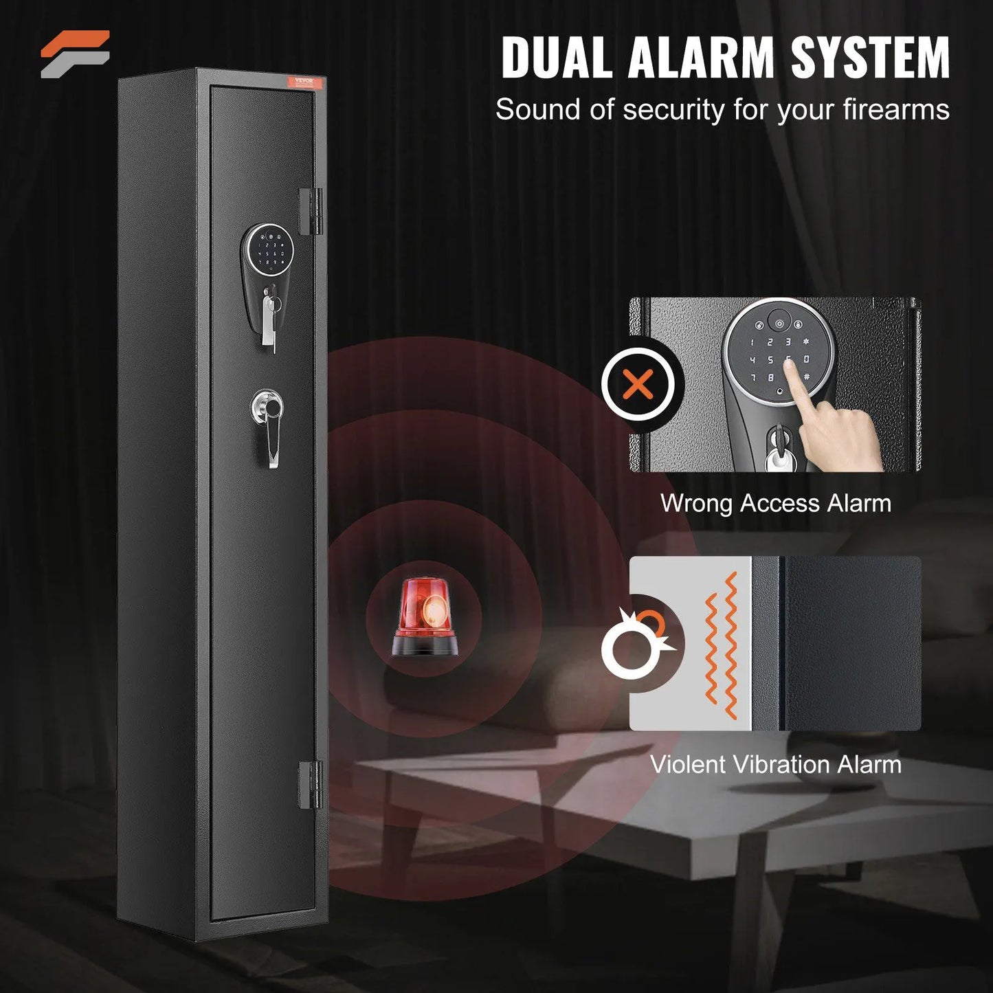 VEVOR Secure 3 Rifle Gun Safe with Digital Lock - Quick Access Storage Cabinet