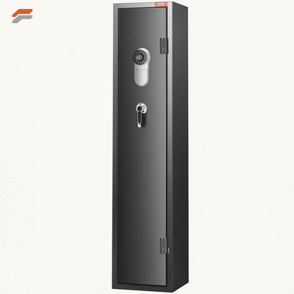 VEVOR Fingerprint-Enabled Rifle Safe with Quick Access for Shotguns, Pistol Rack & Removable Shelf