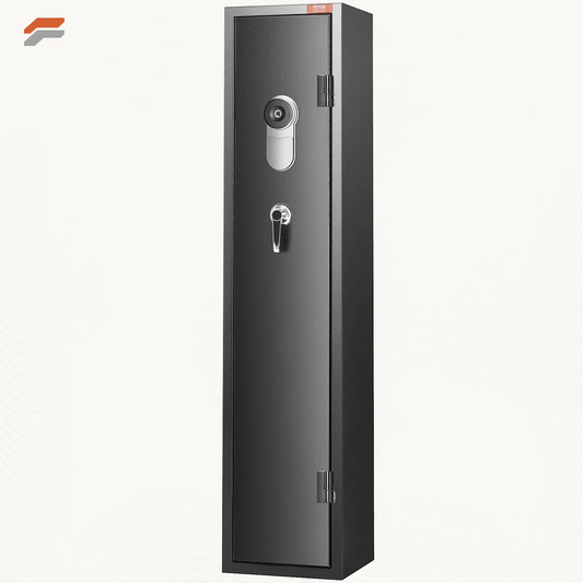 VEVOR Fingerprint-Enabled Rifle Safe with Quick Access for Shotguns, Pistol Rack & Removable Shelf