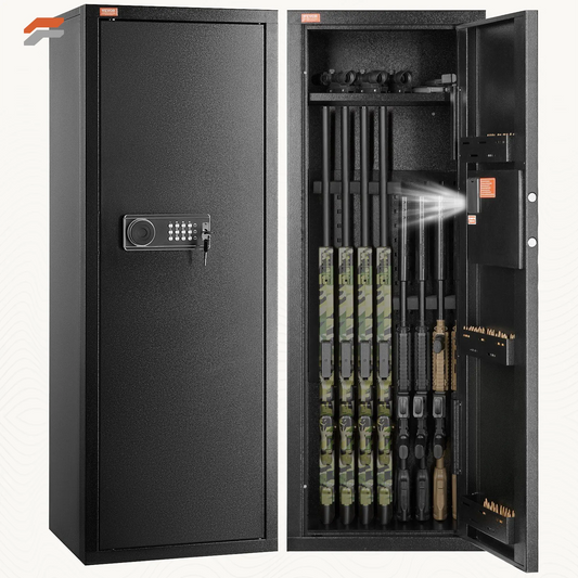 VEVOR Secure 6-8 Rifle Safe with Digital Keypad & Lock for Quick Access Gun Storage