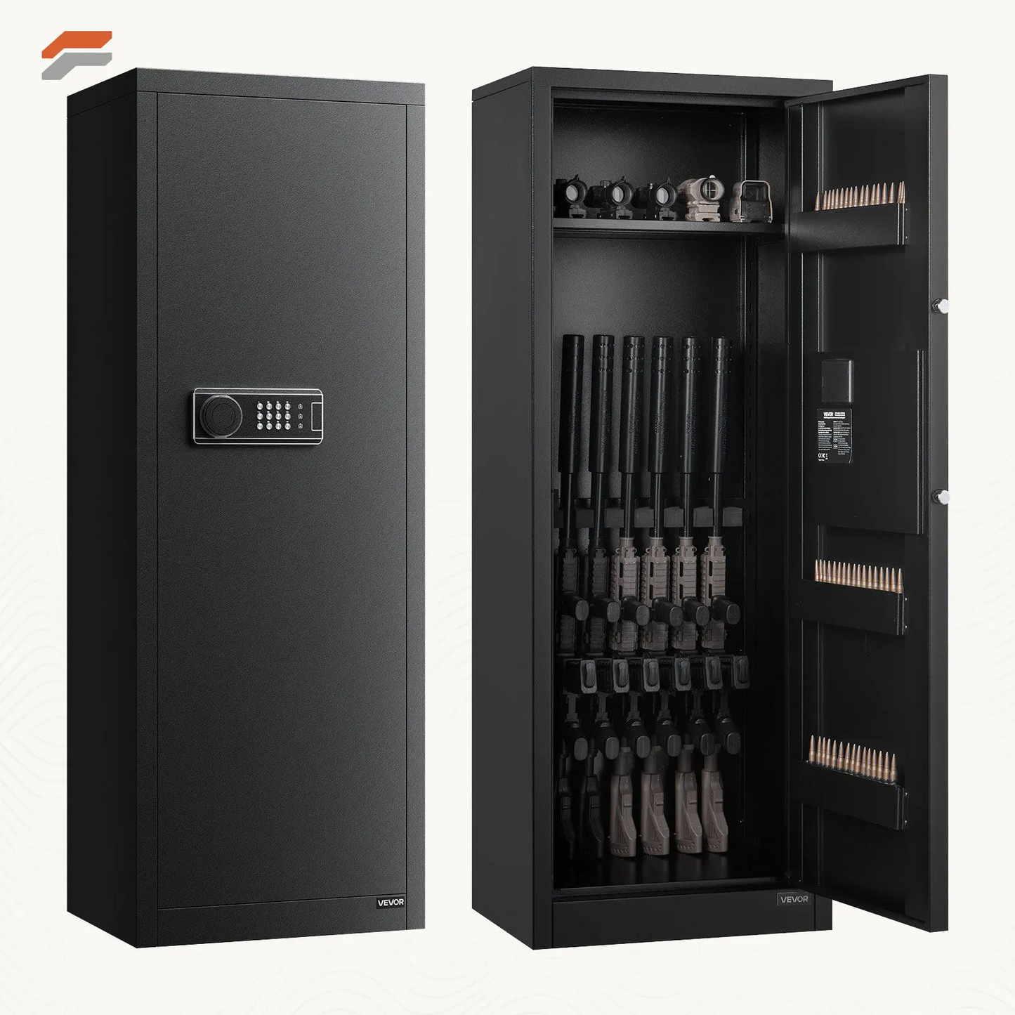 VEVOR Secure Fireproof Rifle Safe with Quick Access - Long Gun Cabinet for Firearms and Ammunition Storage
