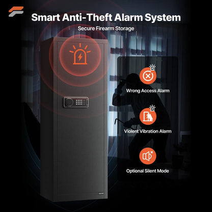 VEVOR Secure Fireproof Rifle Safe with Quick Access - Long Gun Cabinet for Firearms and Ammunition Storage