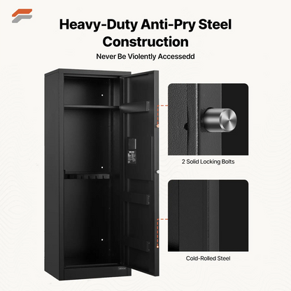VEVOR Secure Fireproof Rifle Safe with Quick Access - Long Gun Cabinet for Firearms and Ammunition Storage