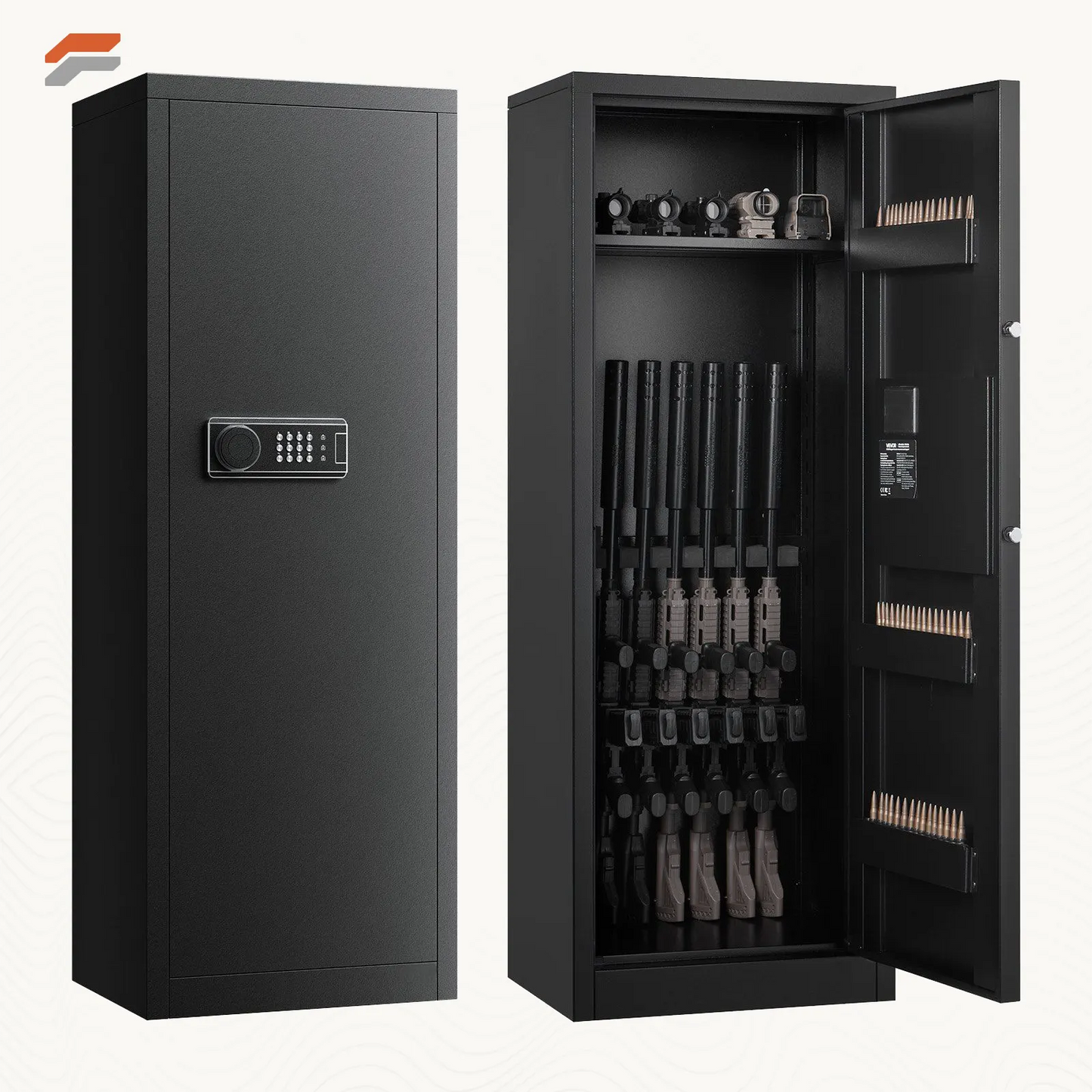 VEVOR Secure Fireproof Rifle Safe with Quick Access - Long Gun Cabinet for Firearms and Ammunition Storage