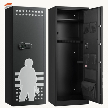 VEVOR Secure Vault 10-12 Gun Safe for Rifles & Pistols - Fireproof Digital Safe with Quick Access Pockets