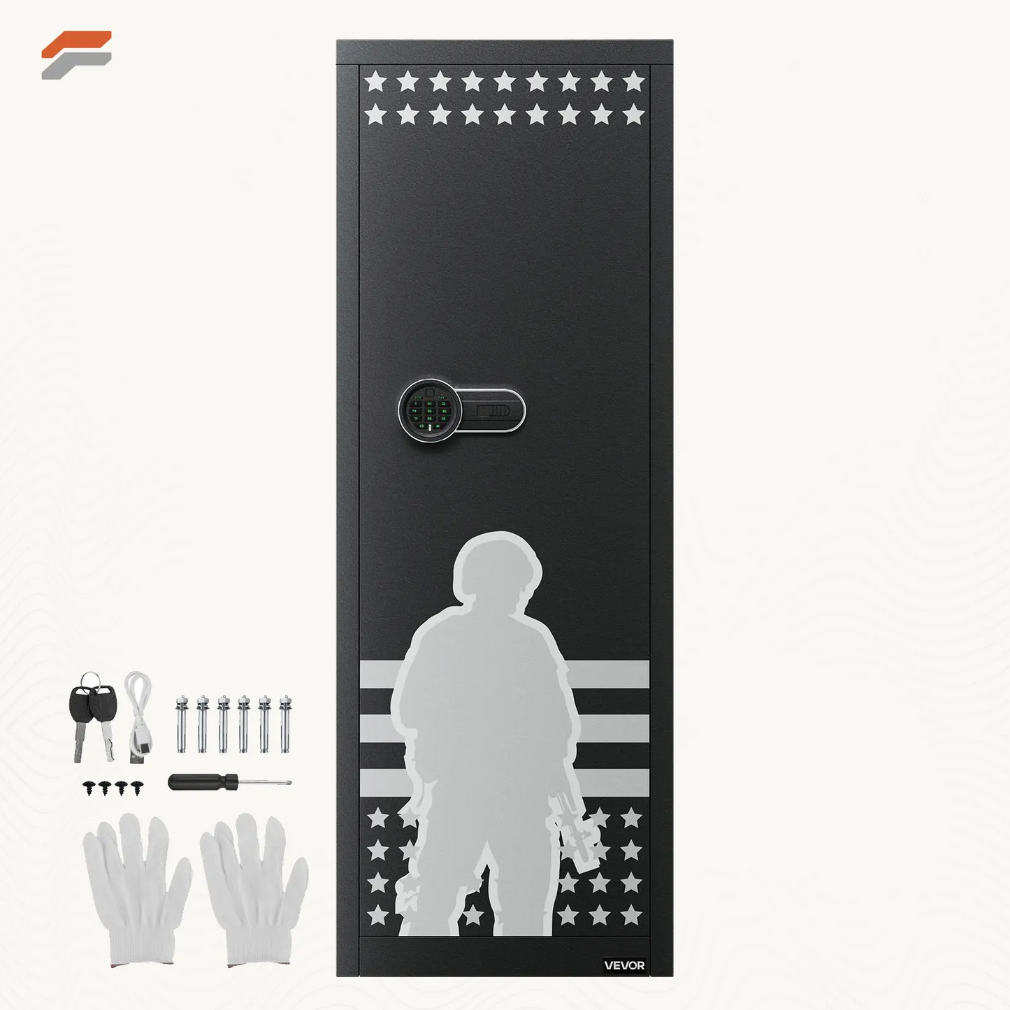 VEVOR Secure Vault 10-12 Gun Safe for Rifles & Pistols - Fireproof Digital Safe with Quick Access Pockets