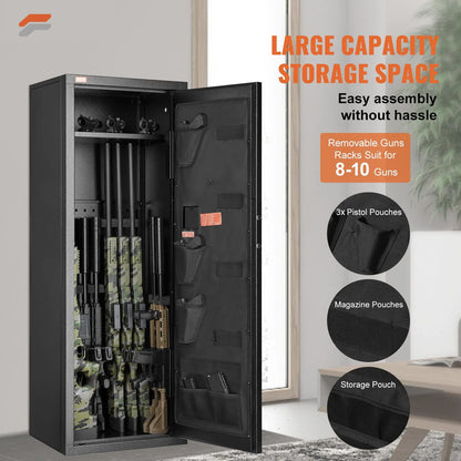 Secure VEVOR Tall Rifle Safe - Digital Keypad Lock & Removable Shelf for Quick Access Home Storage