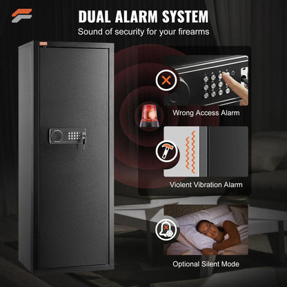 Secure VEVOR Tall Rifle Safe - Digital Keypad Lock & Removable Shelf for Quick Access Home Storage