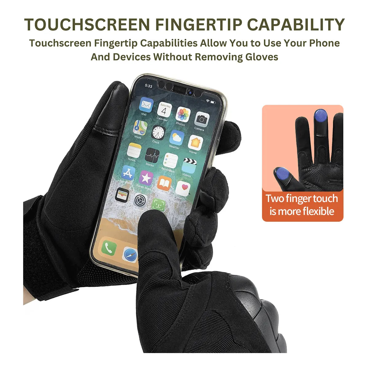 Unisex Tactical Airsoft Gloves with Touchscreen Features