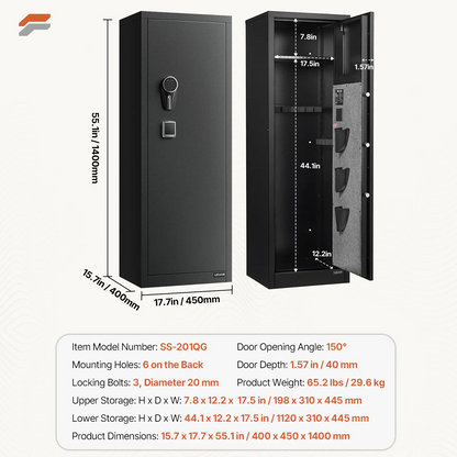 VEVOR Ultimate Fireproof Gun Safe - Secure Long Gun Cabinet with Digital Lock and Quick Access for Rifles and Pistols