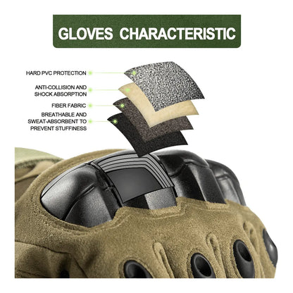 Unisex Tactical Airsoft Gloves with Touchscreen Features