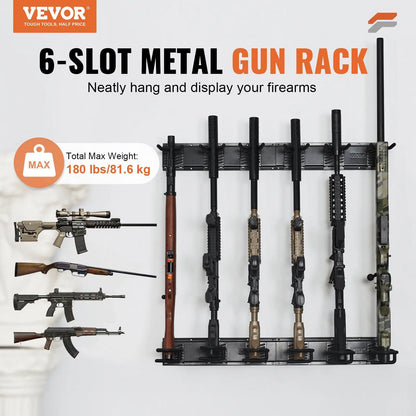 Heavy Duty Wall Mount Gun Rack for Rifles and Shotguns with Soft Padding