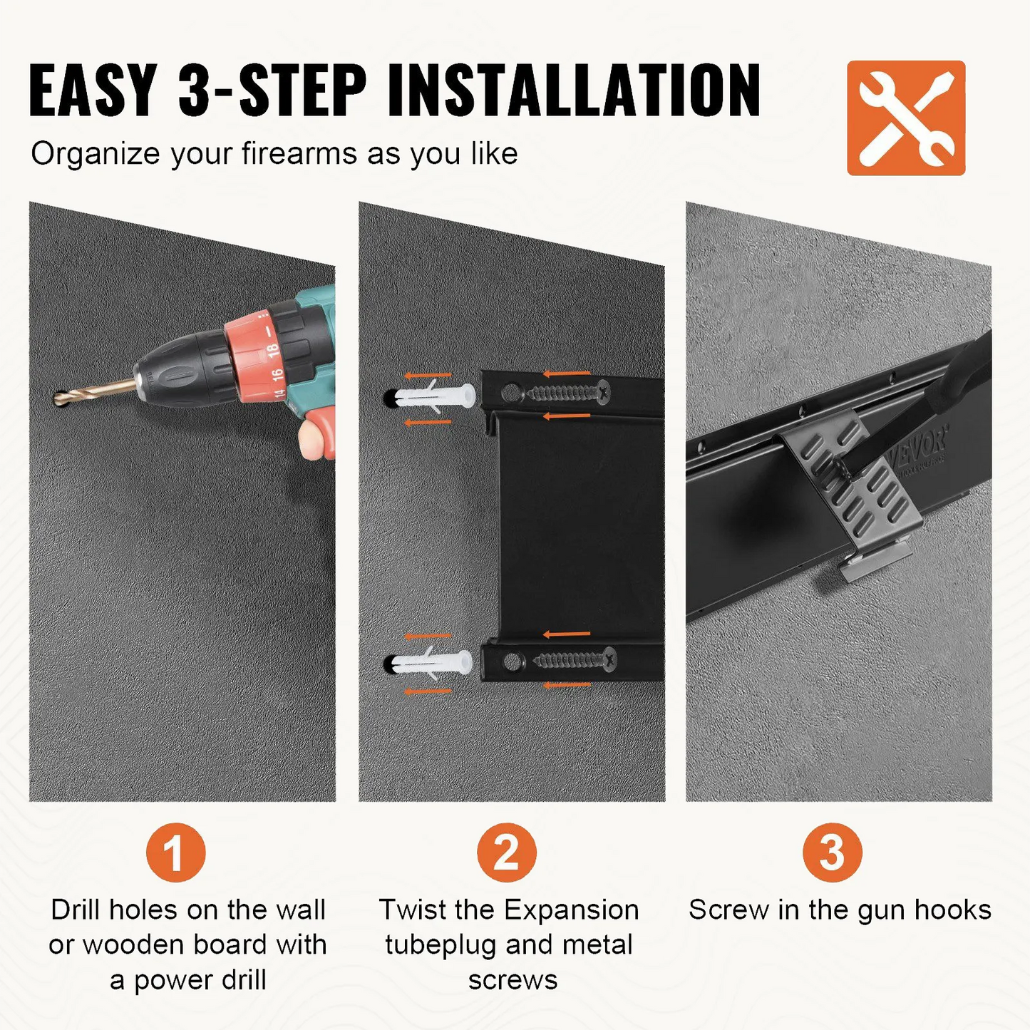 Heavy Duty Wall Mount Gun Rack for Rifles and Shotguns with Soft Padding