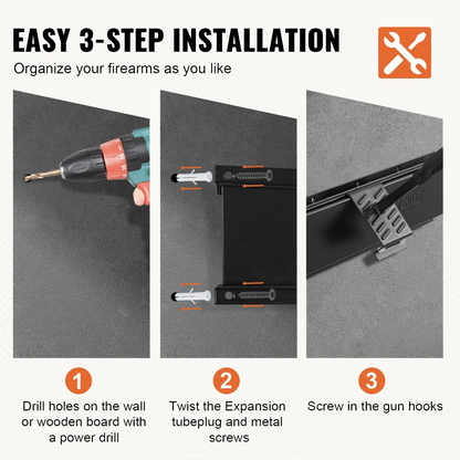 Heavy Duty Wall Mount Gun Rack for Rifles and Shotguns with Soft Padding