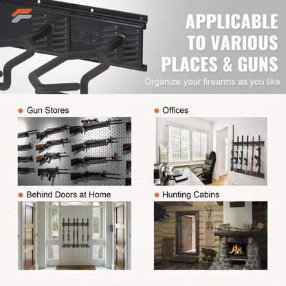 Heavy Duty Wall Mount Gun Rack for Rifles and Shotguns with Soft Padding