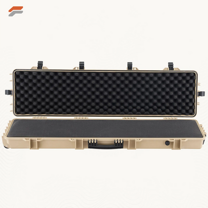 VEVOR Waterproof Hard Rifle Case with Wheels & Pre-cut Foam - 50 inch Dustproof Gun Storage for Rifle and Shotgun