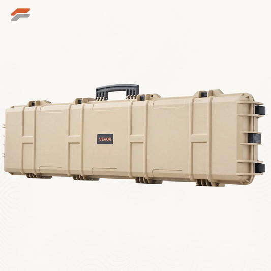 VEVOR Waterproof Hard Rifle Case with Wheels & Pre-cut Foam - 50 inch Dustproof Gun Storage for Rifle and Shotgun
