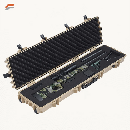 VEVOR Waterproof Hard Rifle Case with Wheels & Pre-cut Foam - 50 inch Dustproof Gun Storage for Rifle and Shotgun