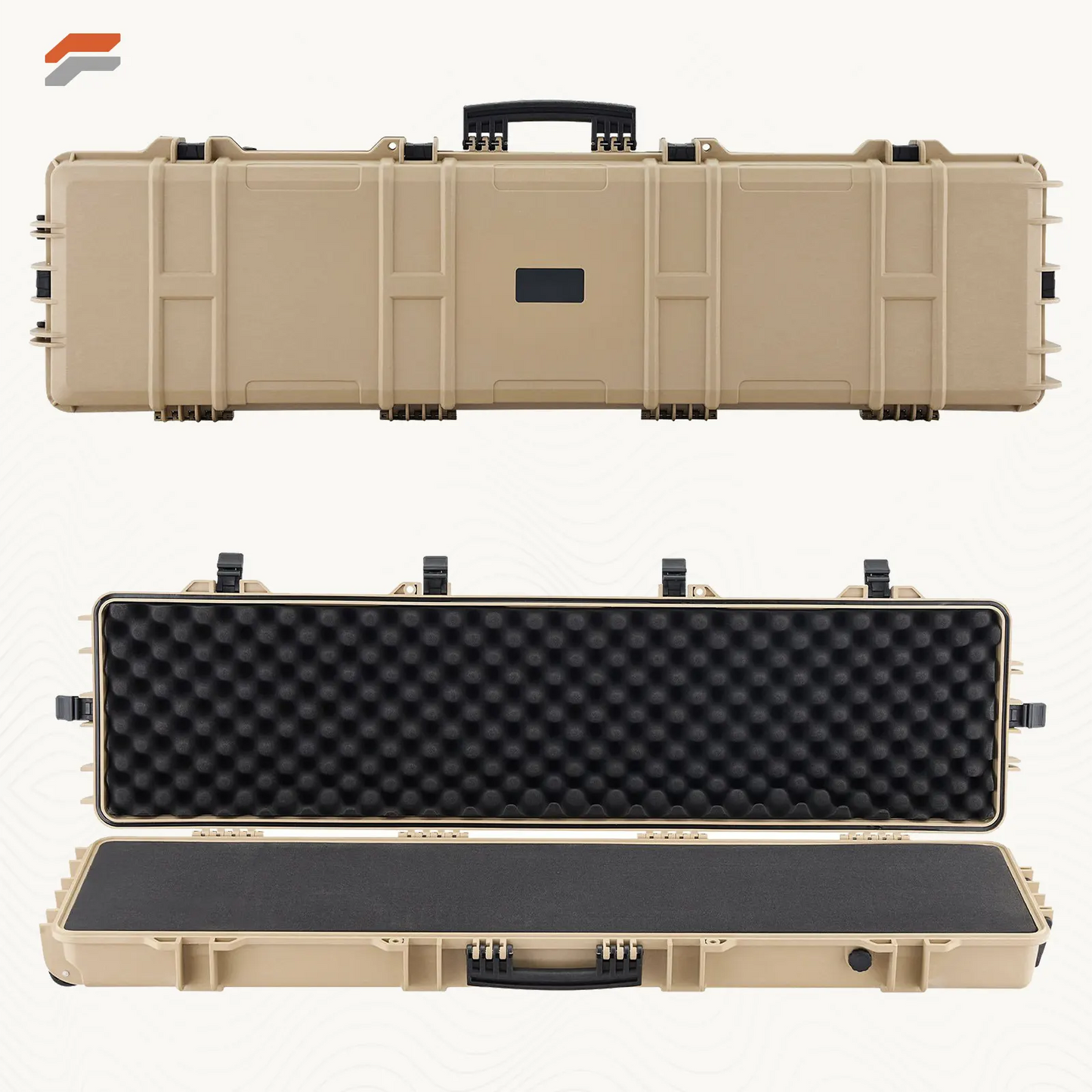 VEVOR Waterproof Hard Rifle Case with Wheels & Pre-cut Foam - 50 inch Dustproof Gun Storage for Rifle and Shotgun