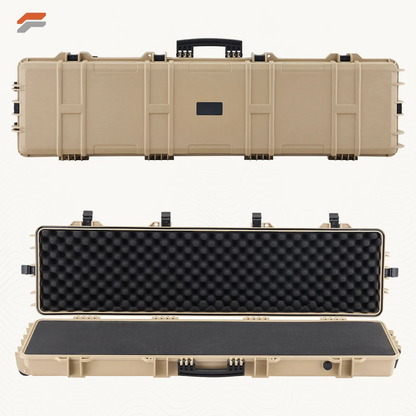 VEVOR Waterproof Hard Rifle Case with Wheels & Pre-cut Foam - 50 inch Dustproof Gun Storage for Rifle and Shotgun