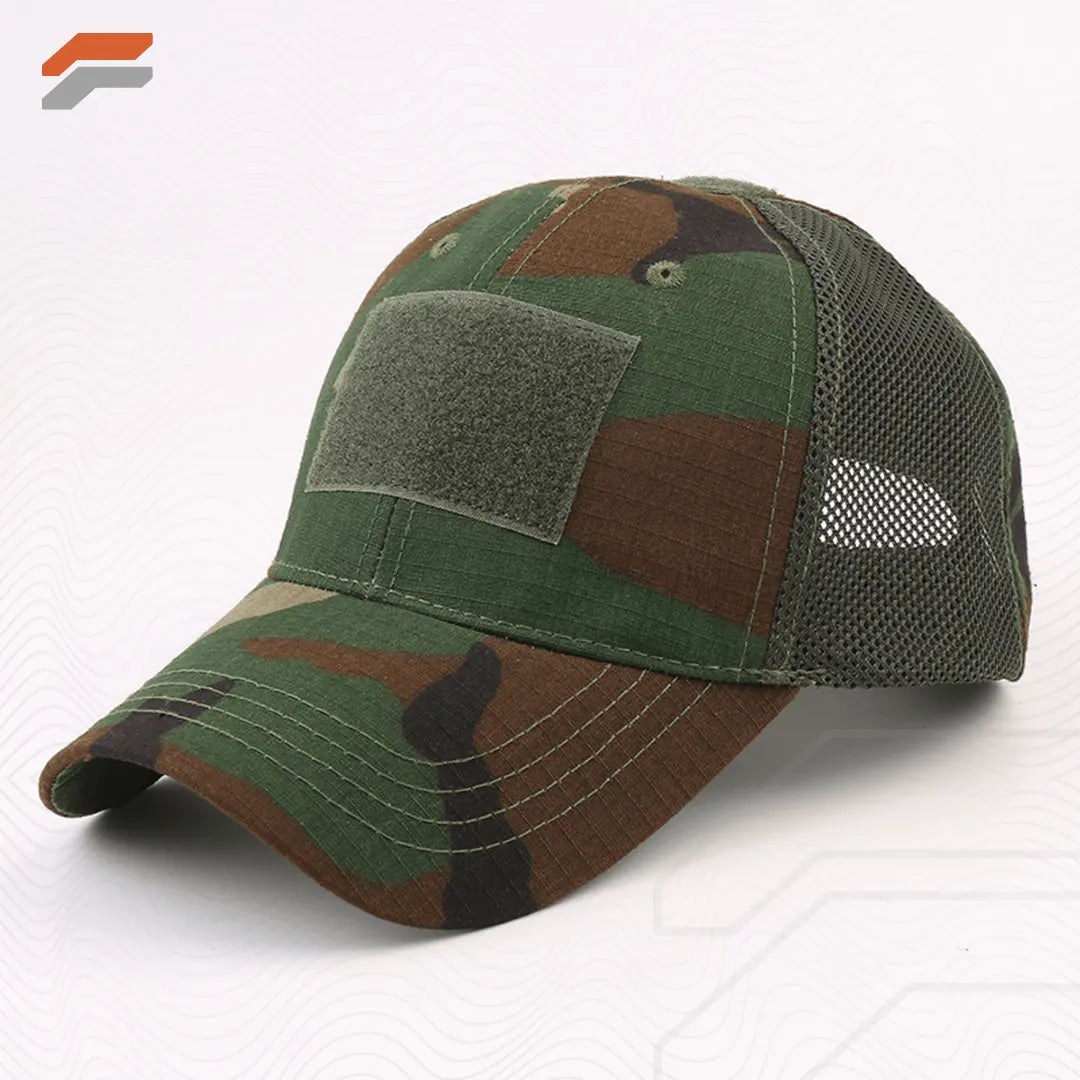 Military-Style Tactical Patch Hat with Adjustable Strap