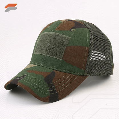 Military-Style Tactical Patch Hat with Adjustable Strap