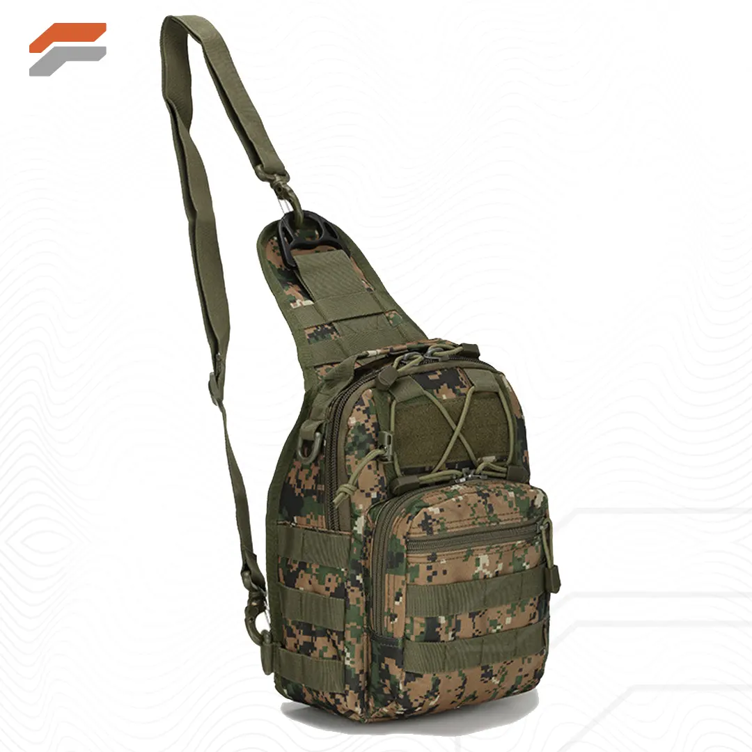 Unisex Sling Shoulder Bag MOLLE Outdoor Daypack with Adjustable Strap