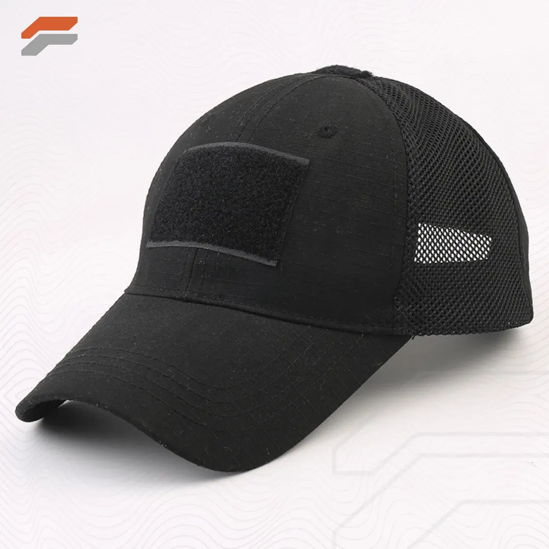 Military-Style Tactical Patch Hat with Adjustable Strap