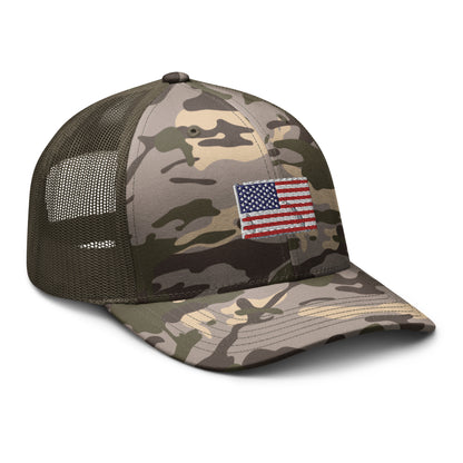 US Flag Camouflage trucker hat